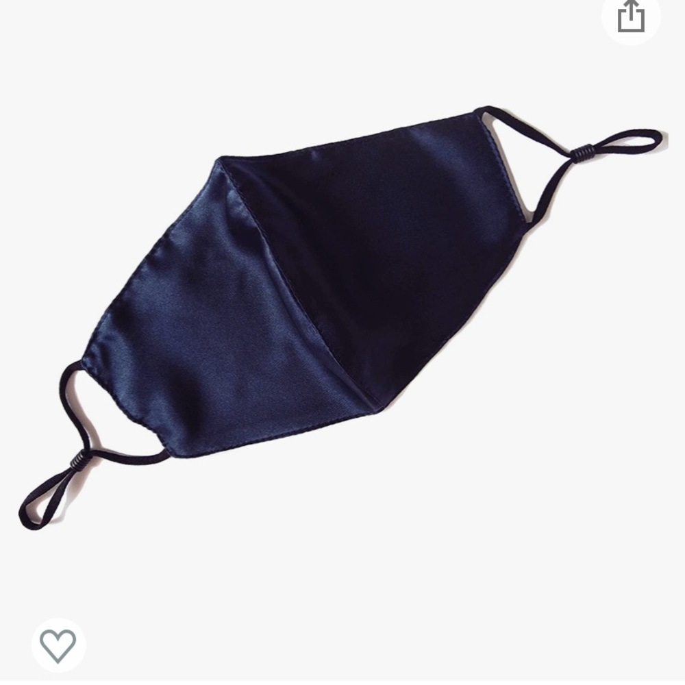 NWT Navy 100% Mulberry Silk Face Mask Reusable